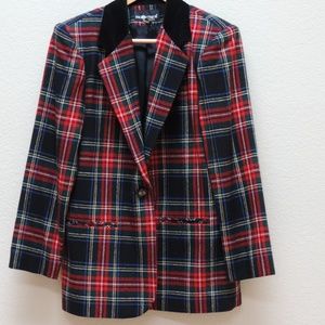 Plaid blazer bintage womens size 10 90's